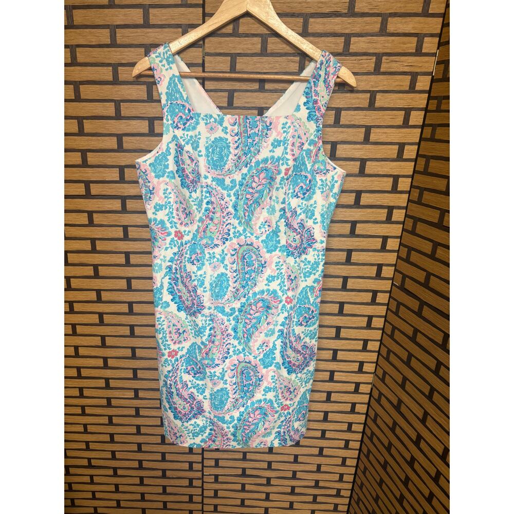 Talbots Pink And Blue Paisley Print Dress Size 10P